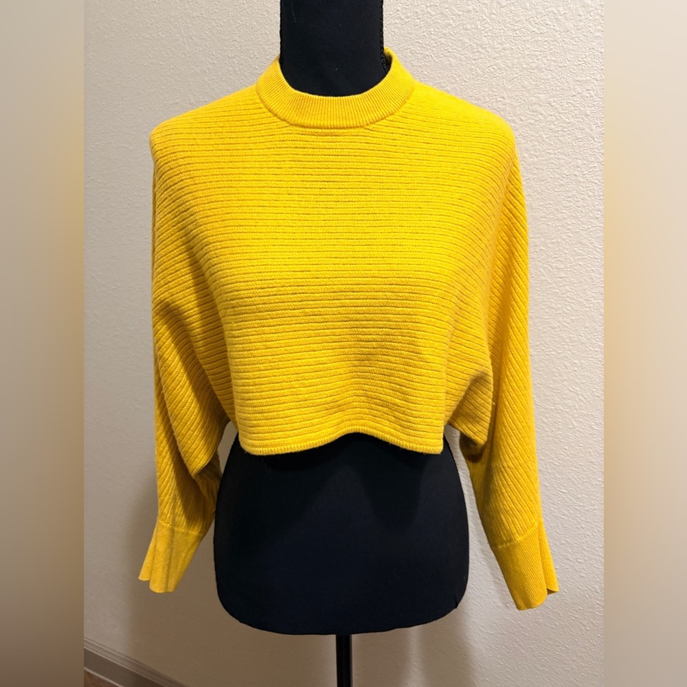 Wilfred Free Mustard Cropped Sweater Size L